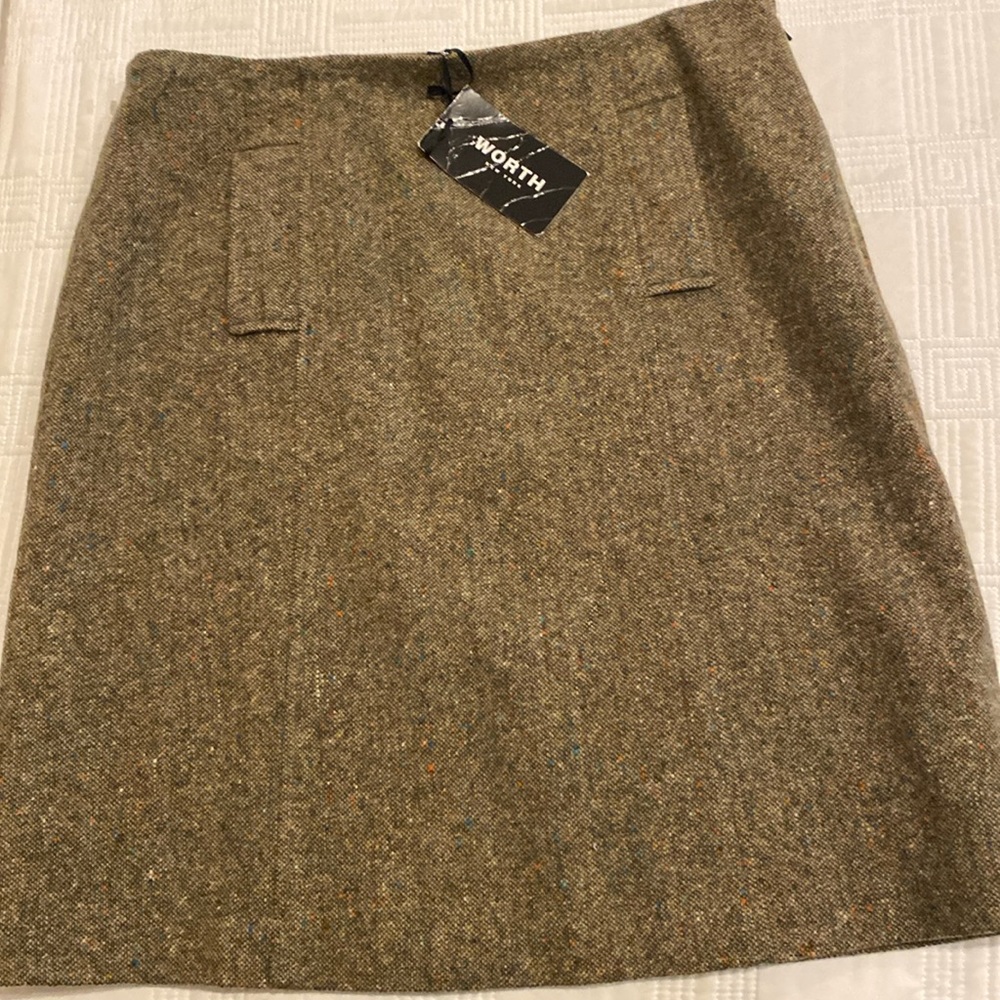 Fern Donegal Tweed Welt Pocket Worth New York Skirt 100% wool skirt - si…